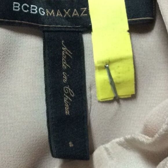 Y2K Silk Peplum Wrap BCBG Maxazria Pink Blush V Neck Fit Flare Sleeveless S VTG - Picture 10 of 10